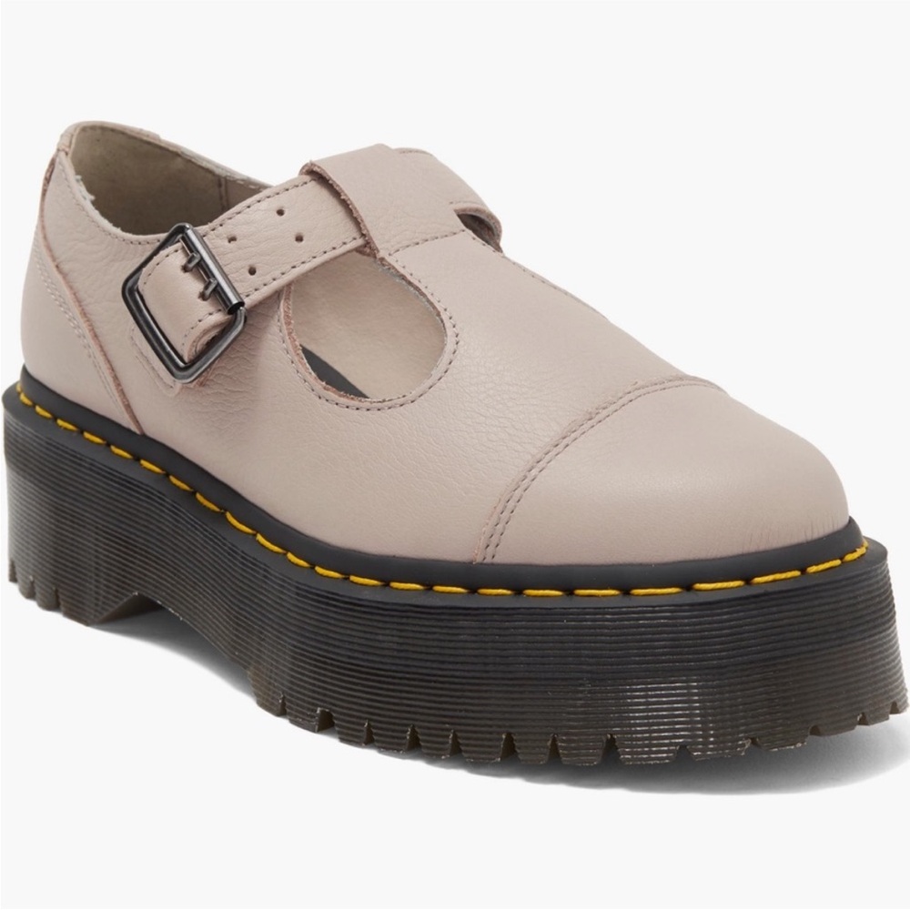Dr. Martens Beige Platform Loafers